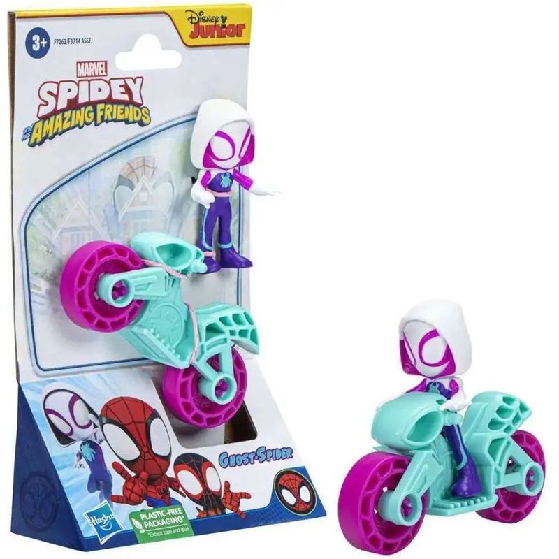 HASBRO MARVEL SPIDEY Y SUS AMIGOS - GHOST SPIDER CON MOTO