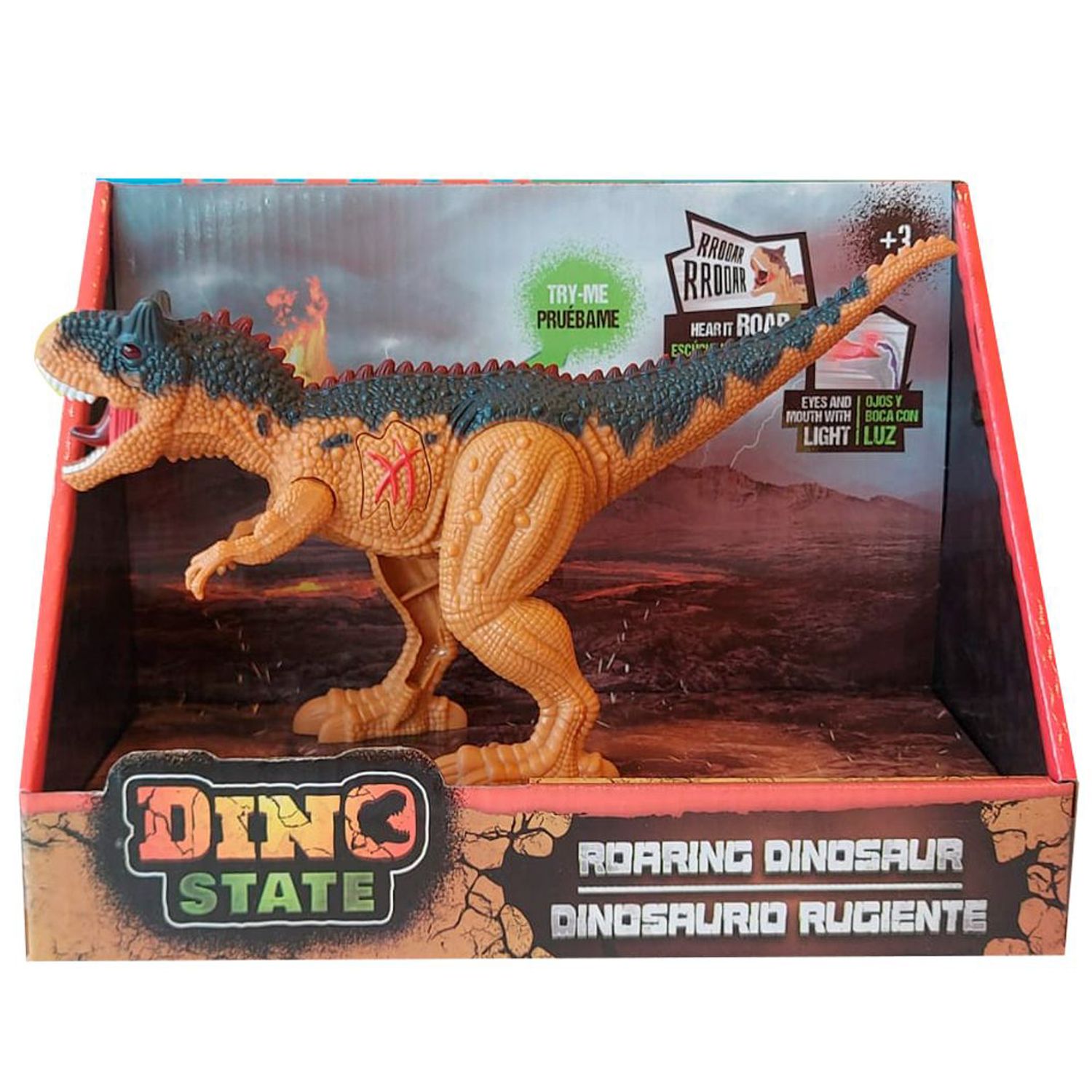 DINOSTATE GIGANTOSAURUS RUGIENTE - OJOS Y BOCA CON LUZ