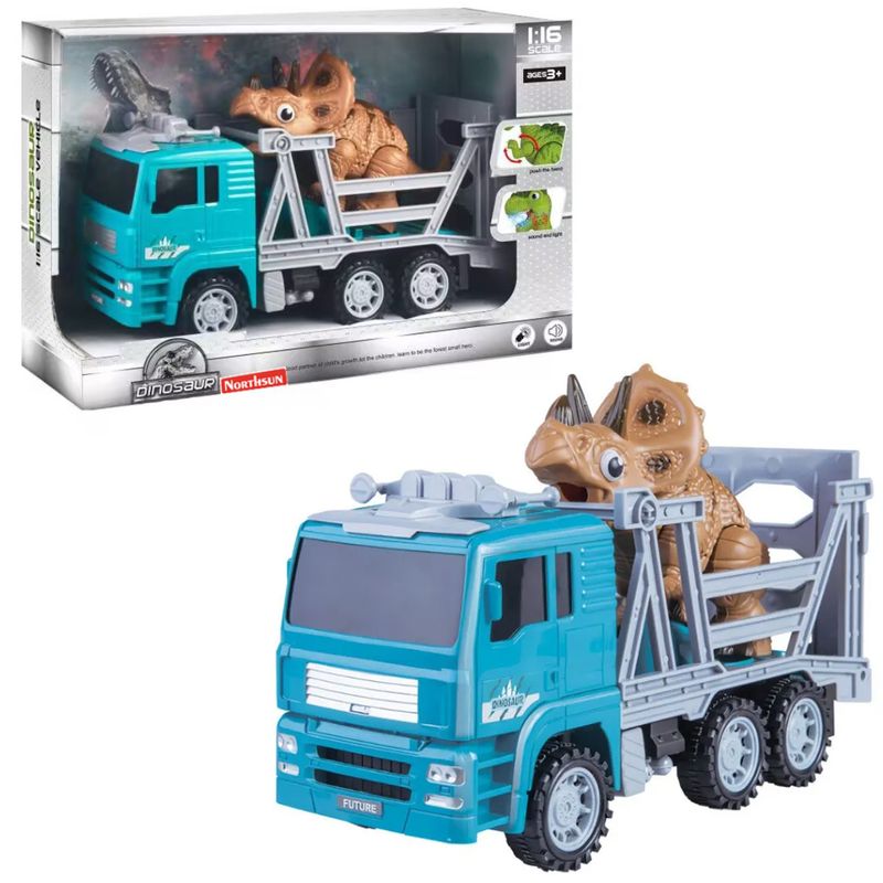 CAMION C/LUCES + TRICERAPOTS MARRÓN