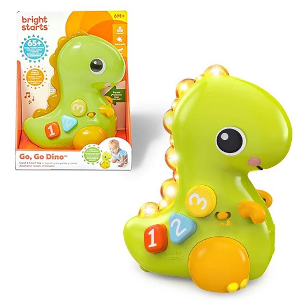 JUGUETE PARA GATEAR Y CONTAR BRIGHT STARTS GO GO DINO 