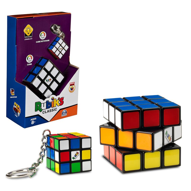 SET CUBO RUBIK CLASICO + MINICUBO C/CLIP