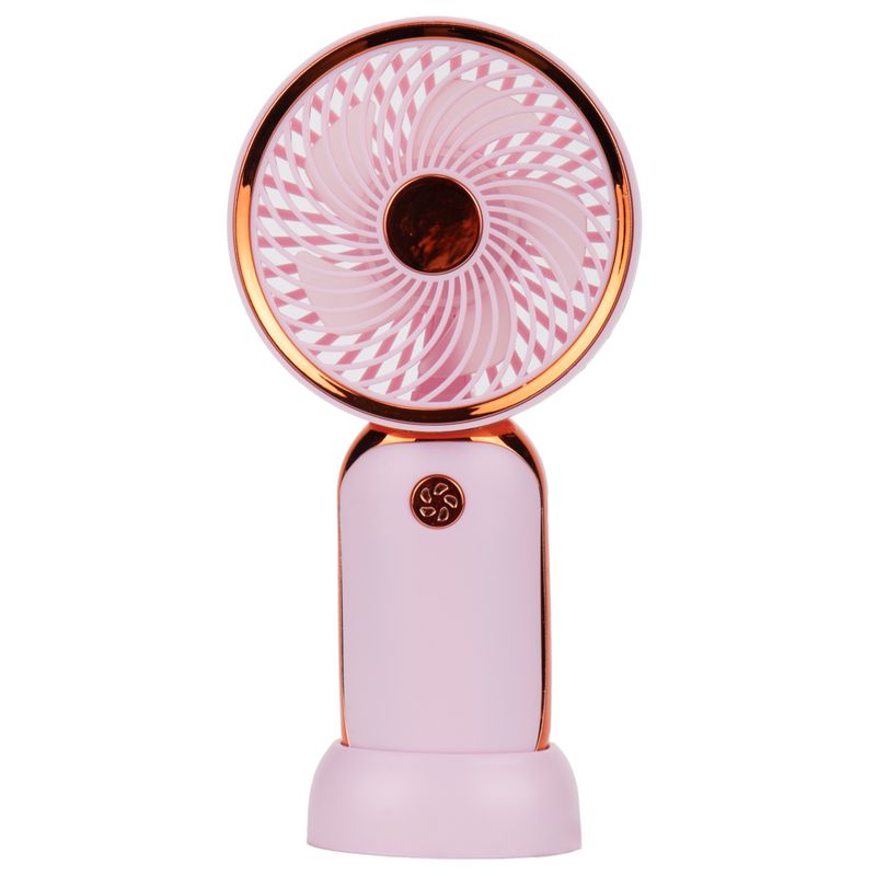 MINI VENTILADOR PORTATIL RECARGA.PLUG 12VOL ROSA 16CM X 8CM