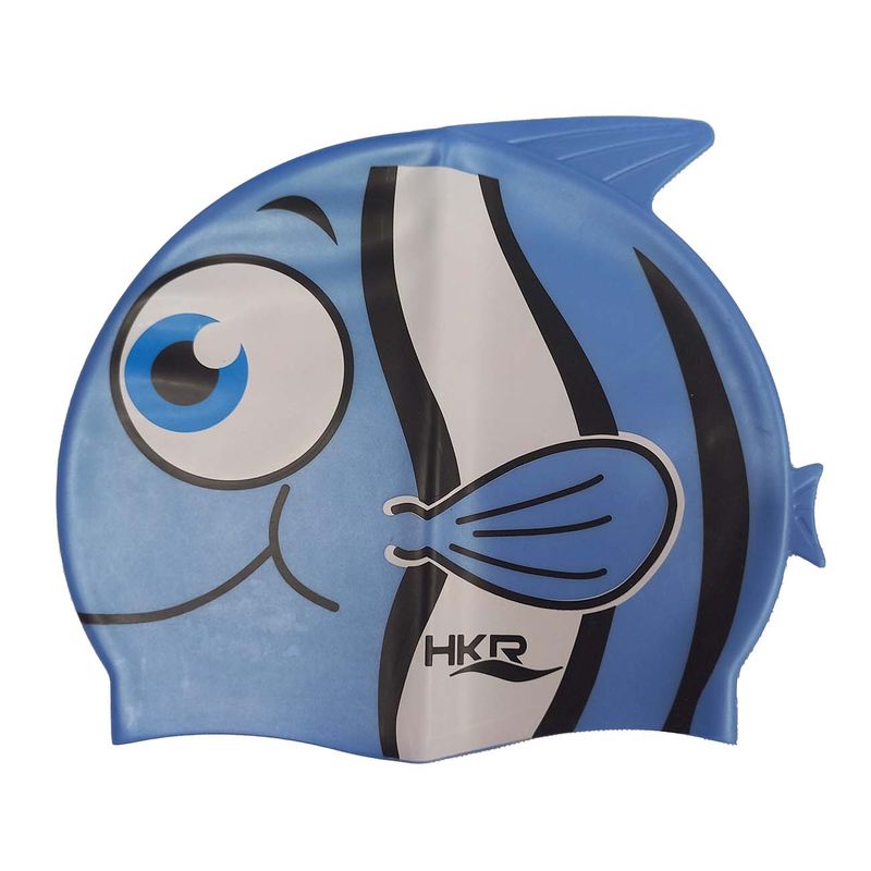 GORRA DE NATACION HACKER SILICONA FISH CELESTE N0301