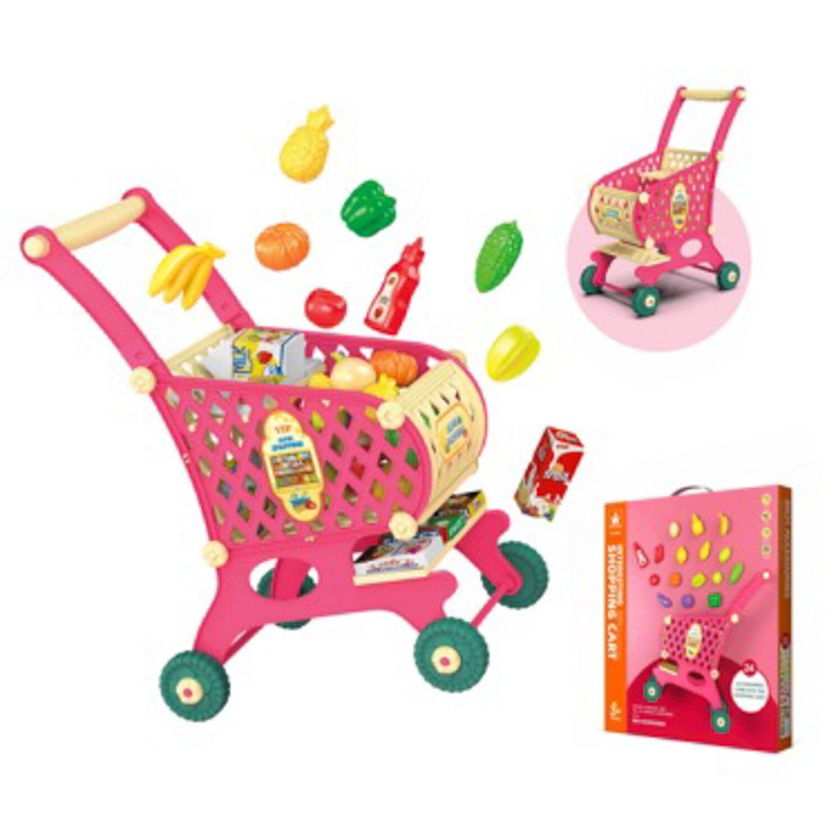 CARRITO DE SUPERMERCADO WANDALONG CON ACESORIOS 24 PIEZAS