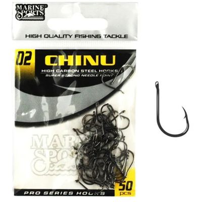 ANZUELO MARINE CHINU NEGRO 02 C/50 CARTELA 