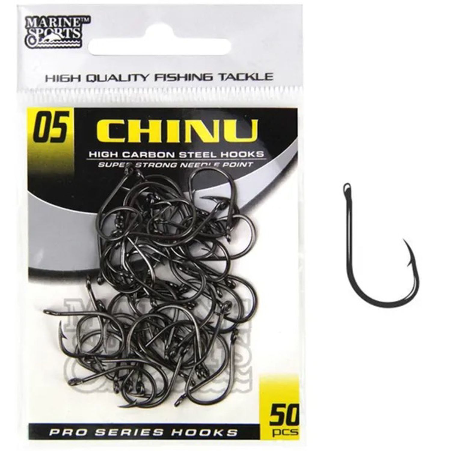 ANZUELO MARINE CHINU BLACK NICKEL CT 5 C/ 50