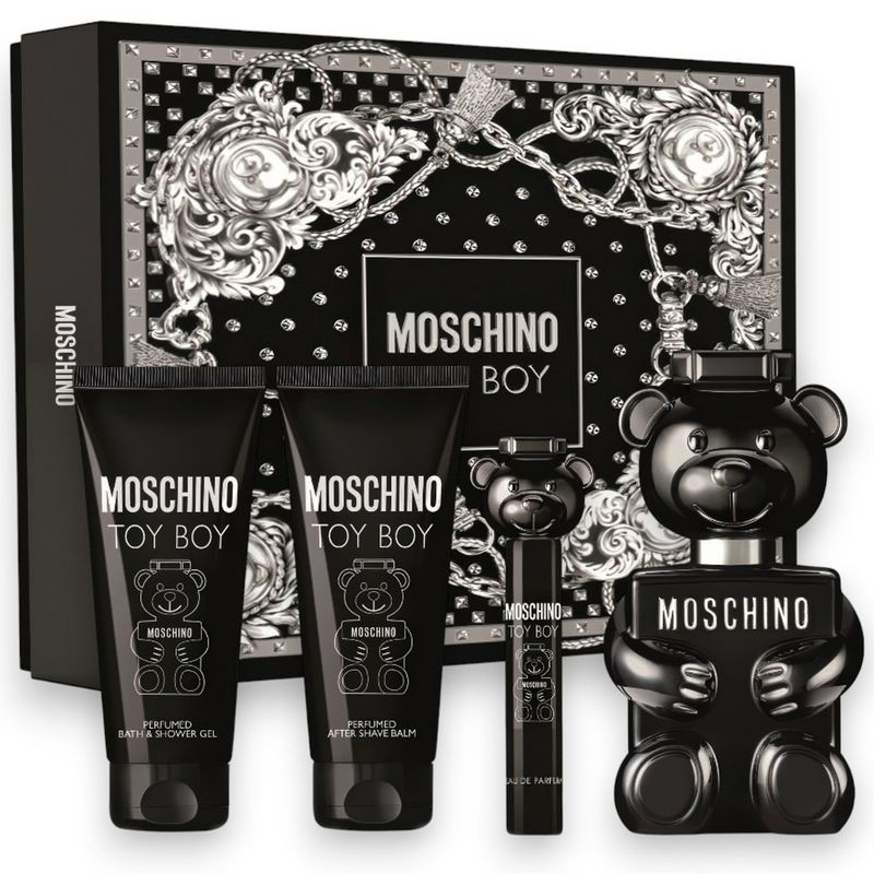KIT MOSCHINO TOY BOY 4 PZAS PERFUME 100ML + 10ML + GEL + BAÑ