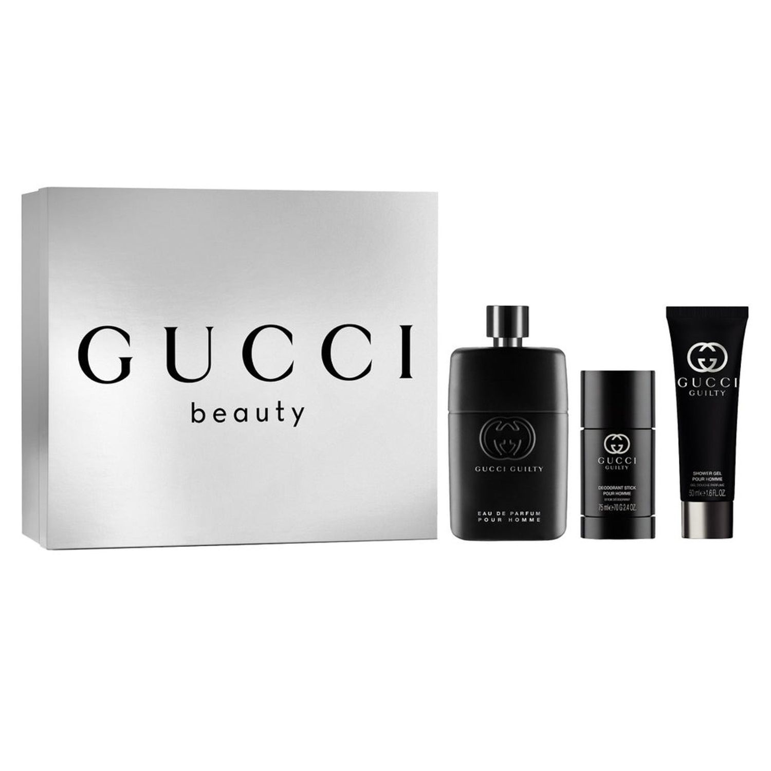 KIT GUCCI GUILTY MASCULINO XM24 EDP 90ML+SG50ML+DEO STICK 