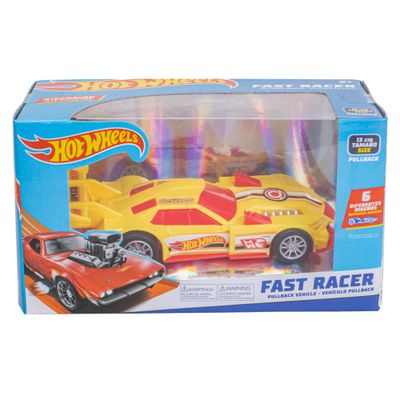 VEHICULO HOT WHEELS FAST RACER PULLBACK 13CM