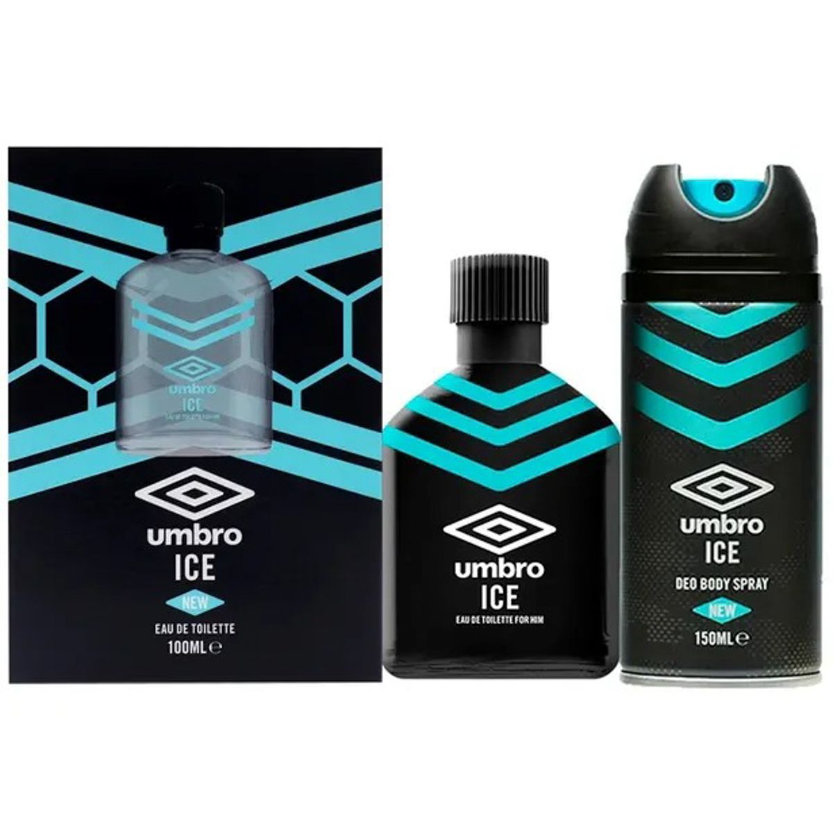 KIT DE PERFUME MASCULINO UMBRO ICE EDT 2 PIEZAS 100ML