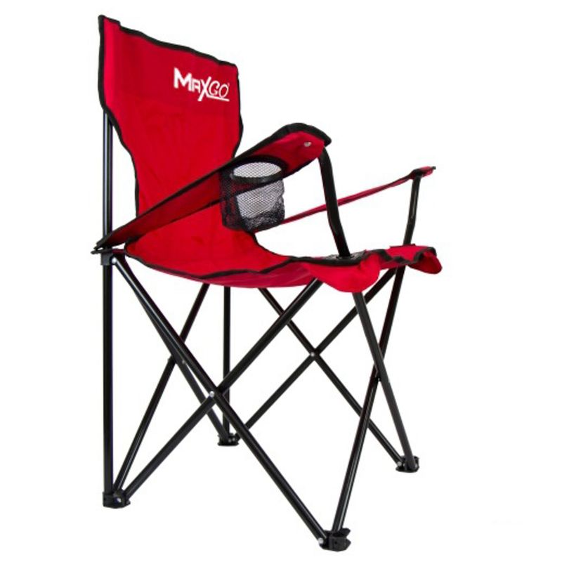 SILLA PLEGABLE MAXGO CON PORTA LATA ROJO