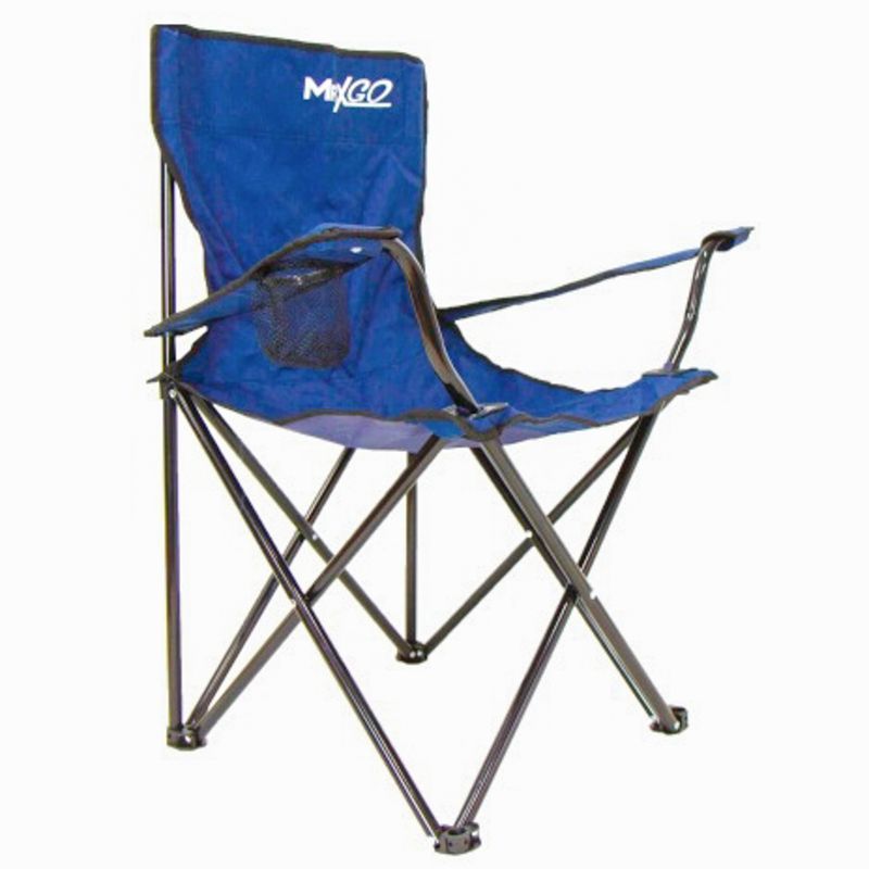 SILLA PLEGABLE MAXGO CON PORTA LATA AZUL