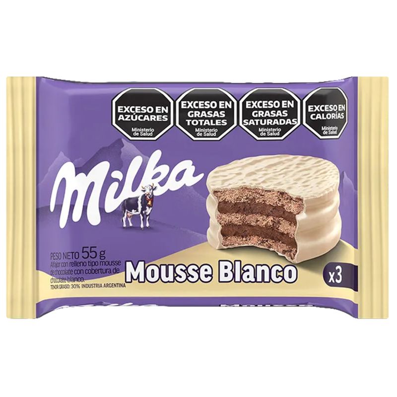 ALFAJOR MILKA TRIPLE MOUSSE BLANCO 55G