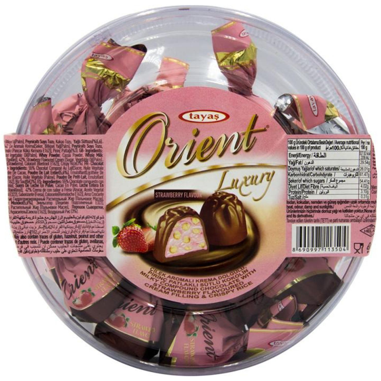 BOMBONES TAYAS ORIENT FRUTILLA LUXURY PVC 250G