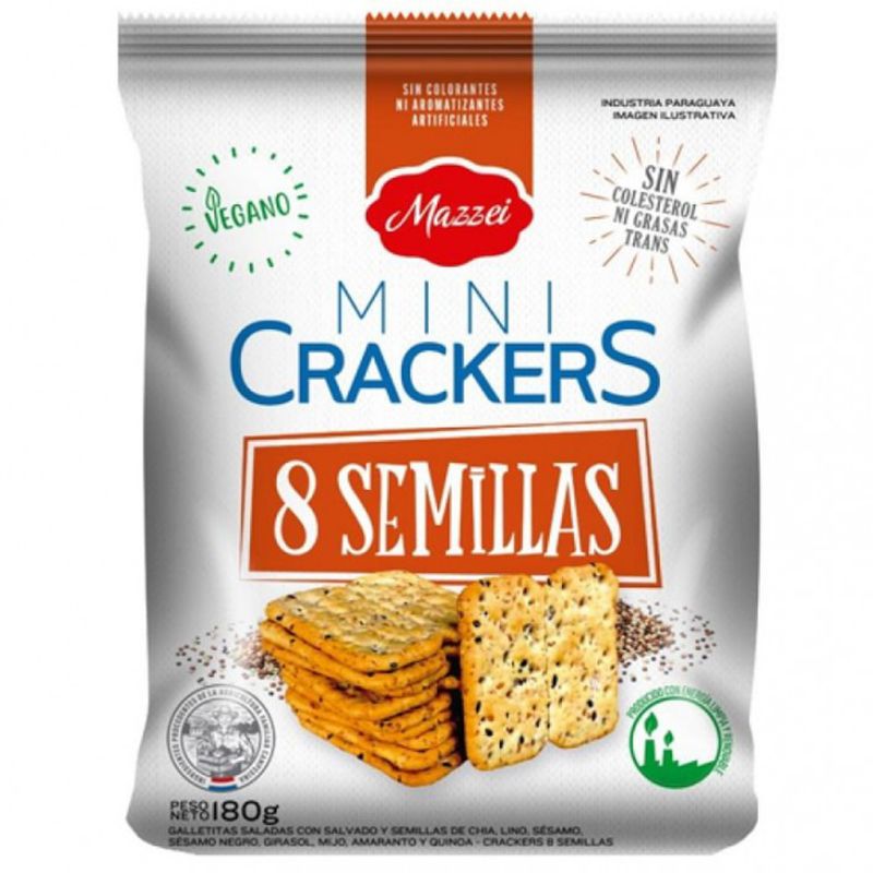 GALLETITAS MINI CRACKERS 8 SEMILLAS MAZZEI