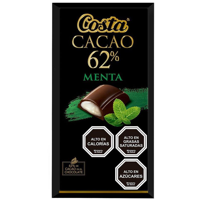 CHOCOLATE COSTA CACAO 62% MENTA 100GR