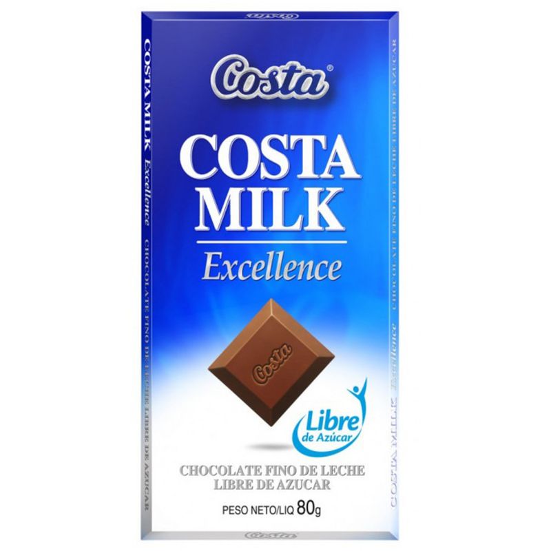 CHOCOLATE COSTA MILK LIBRE AZUCAR 80G