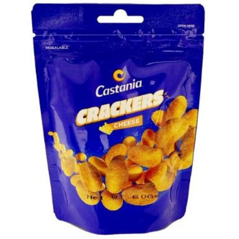 SNACKS CASTANIA CRACKERS CHEESE-70GR