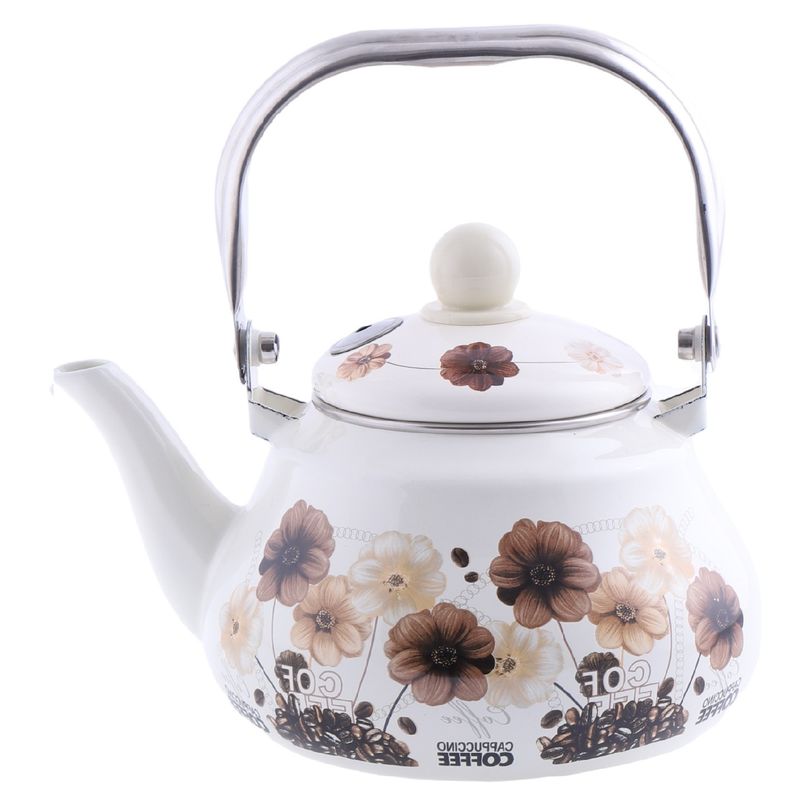 PAVA ESMALTADA VINTAGE 1,50 LITROS BLANCO FLORAL.