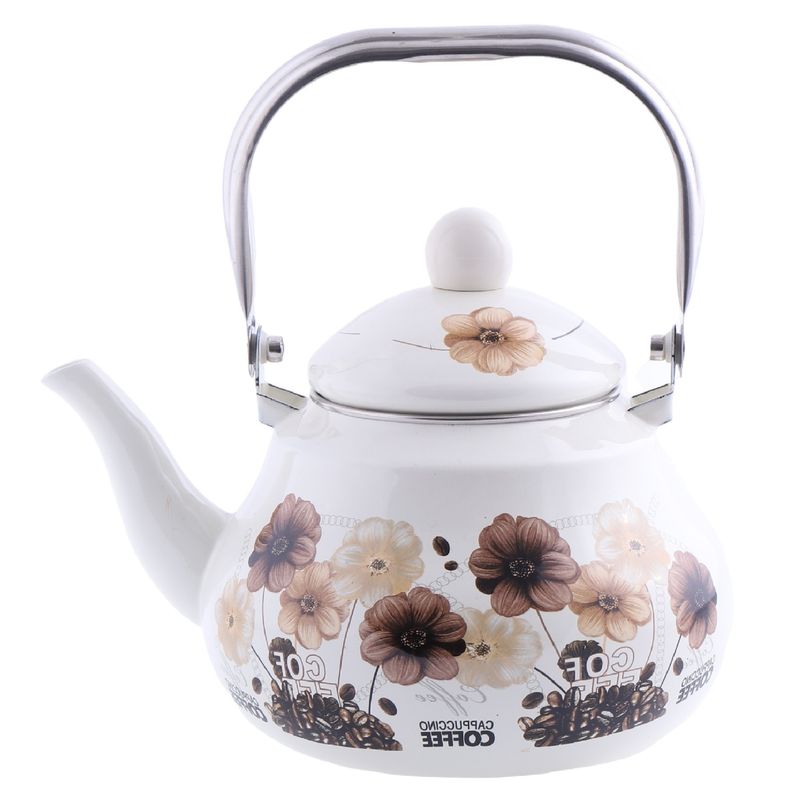 PAVA ESMALTADA VINTAGE 2,0 LITROS BLANCO FLORAL.