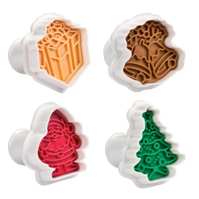 CORTADOR DE MASA CON SELLO TESCOMA 4PZS NAVIDAD DELICIA