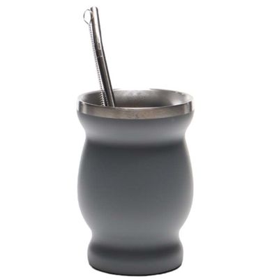 GUAMPA CON BOMBILLA INOXIDABLE GRIS