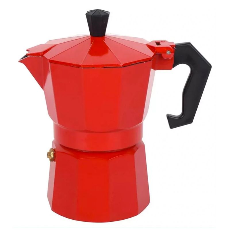 CAFETERA ITALIANA DE ALUMINIO 6 TAZA 300ML ROJO