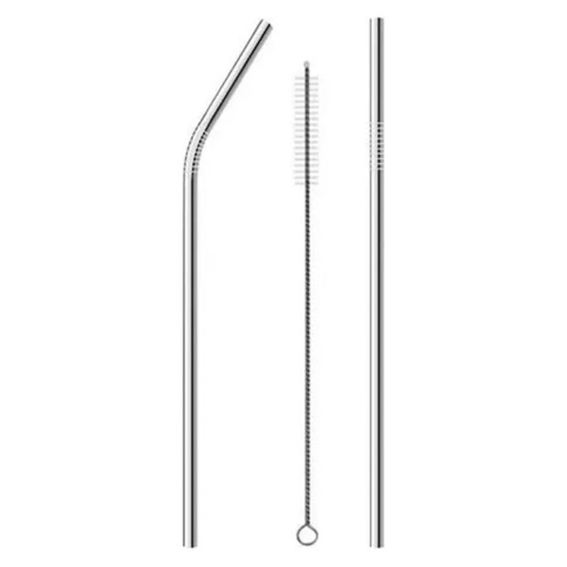 KIT DE PAJITAS REUTILIZABLES INOX DE 3PCS