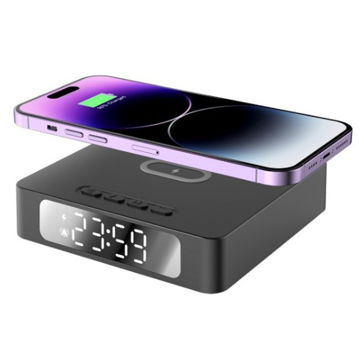 RELOJ SATELLITE CON CARGADOR INALAMBRICO AC-T7001 NEGRO