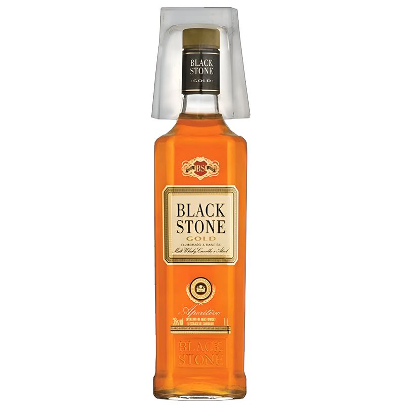 WHISKY BLACK STONE GOLD 1L CON VASO 