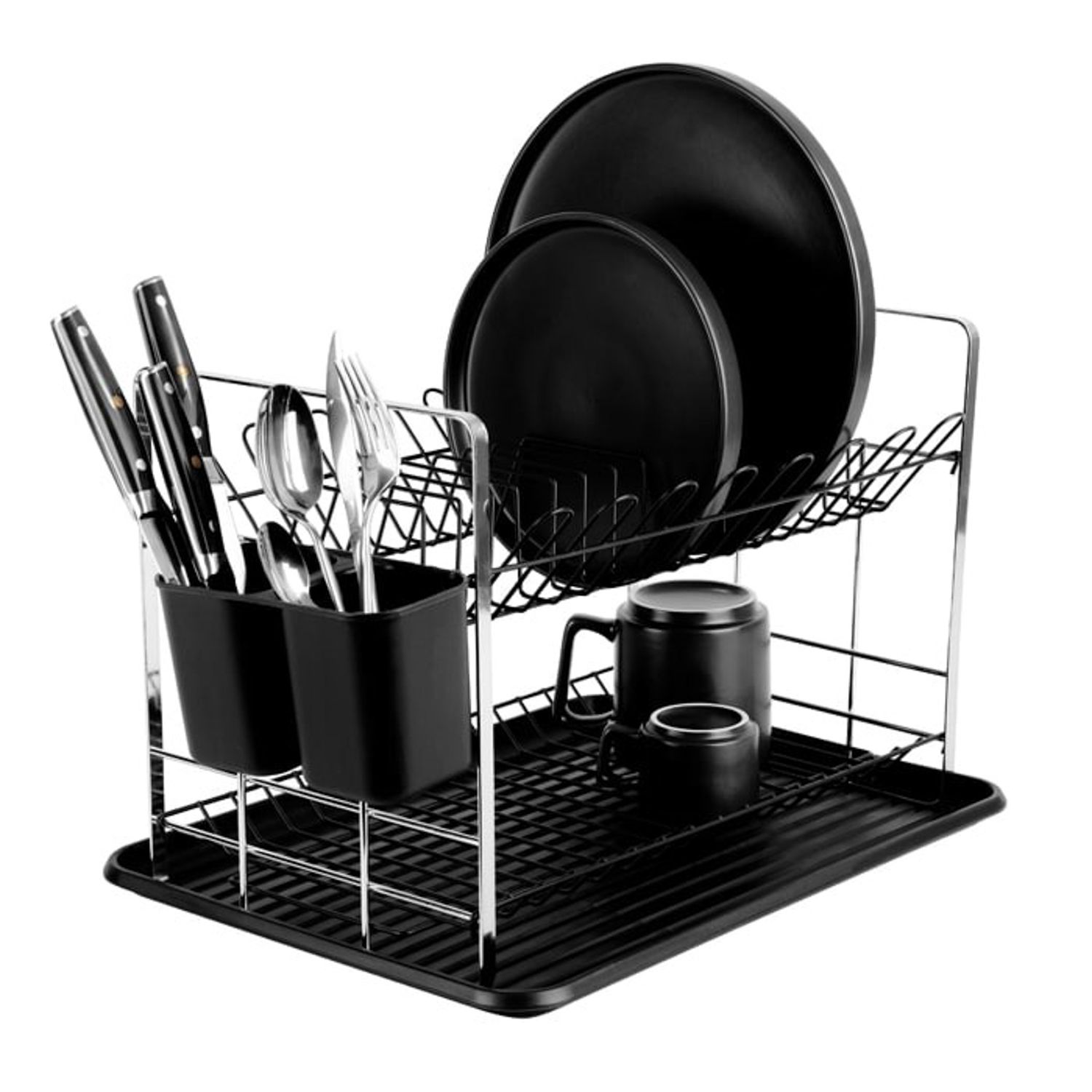 ESCURRIDOR DE PLATOS BERLINGER HAUS NEGRO 48X32X29CM