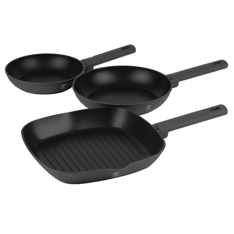 JUEGO DE SARTENES BERLINGER HAUS ANTIADHERENTE NEGRO 3PCS