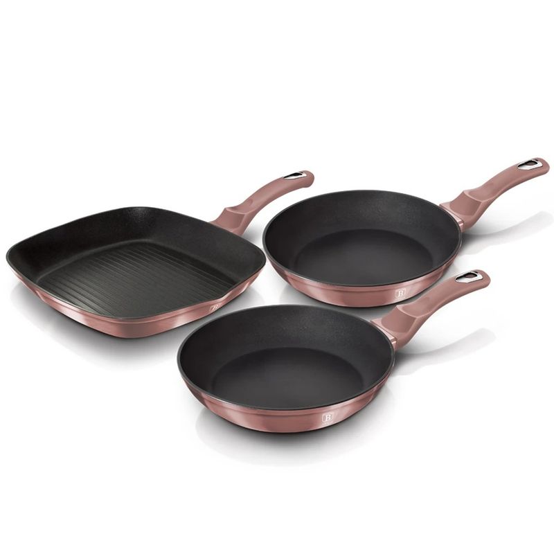 JUEGO DE SARTENES BERLINGER HAUS 3 PZS 20-24-28CM ROSA 