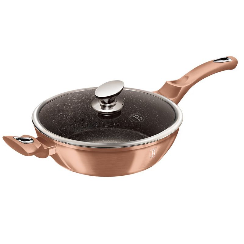 SARTEN BERLINGER HAUS ANTIADHERENTE ROSE CON TAPA 28CM