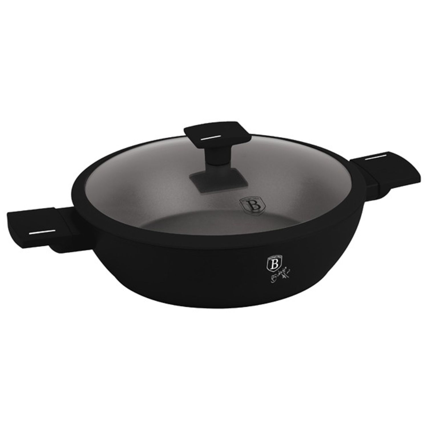 CACEROLA BERLINGER HAUS ANTIADHERENTE CON TAPA NEGRO 28CM