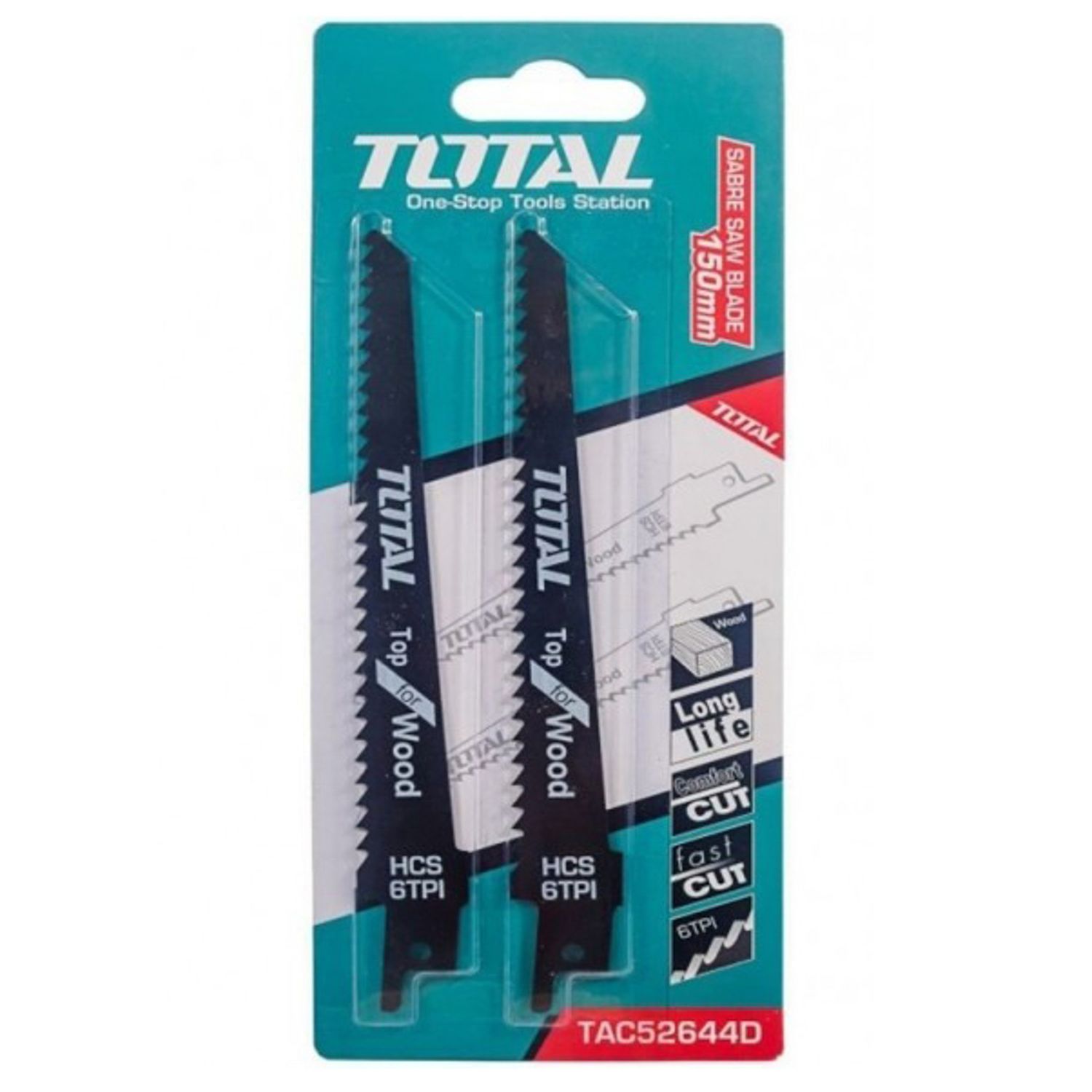 LAMINA SIERRA SABLE PARA MADERA TOTAL TAC52644D 2 PZS