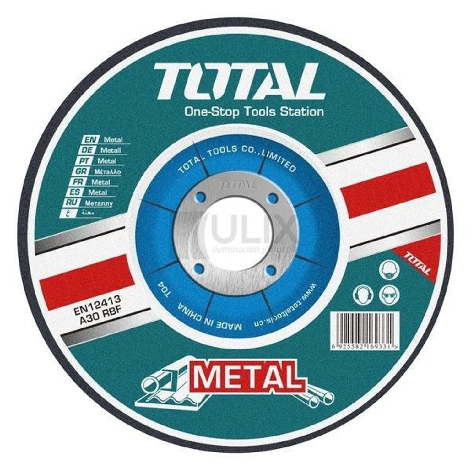 DISCO DE CORTE TOTAL PARA METAL ABRASIVO 180X3.0X22.2MM
