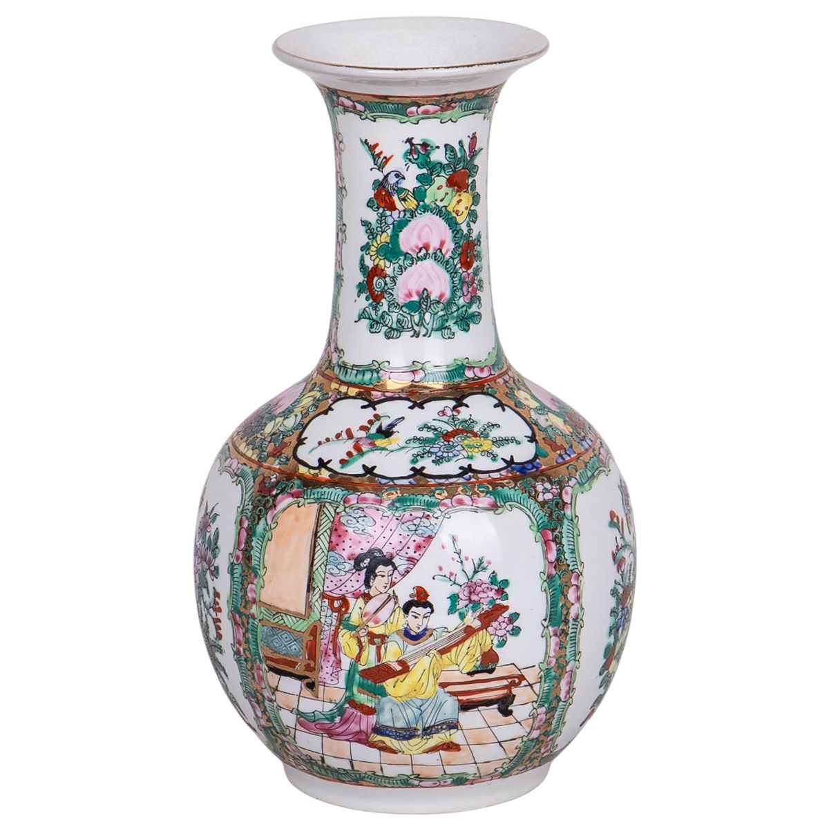 JARRON DE PORCELANA ORIENTAL FLOREADA