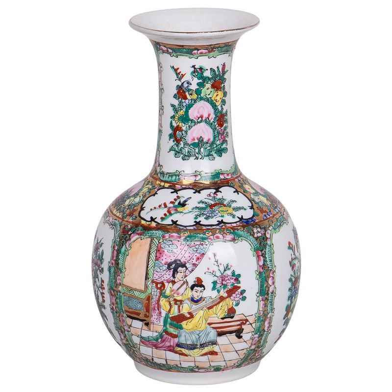 JARRON DE PORCELANA ORIENTAL FLOREADA