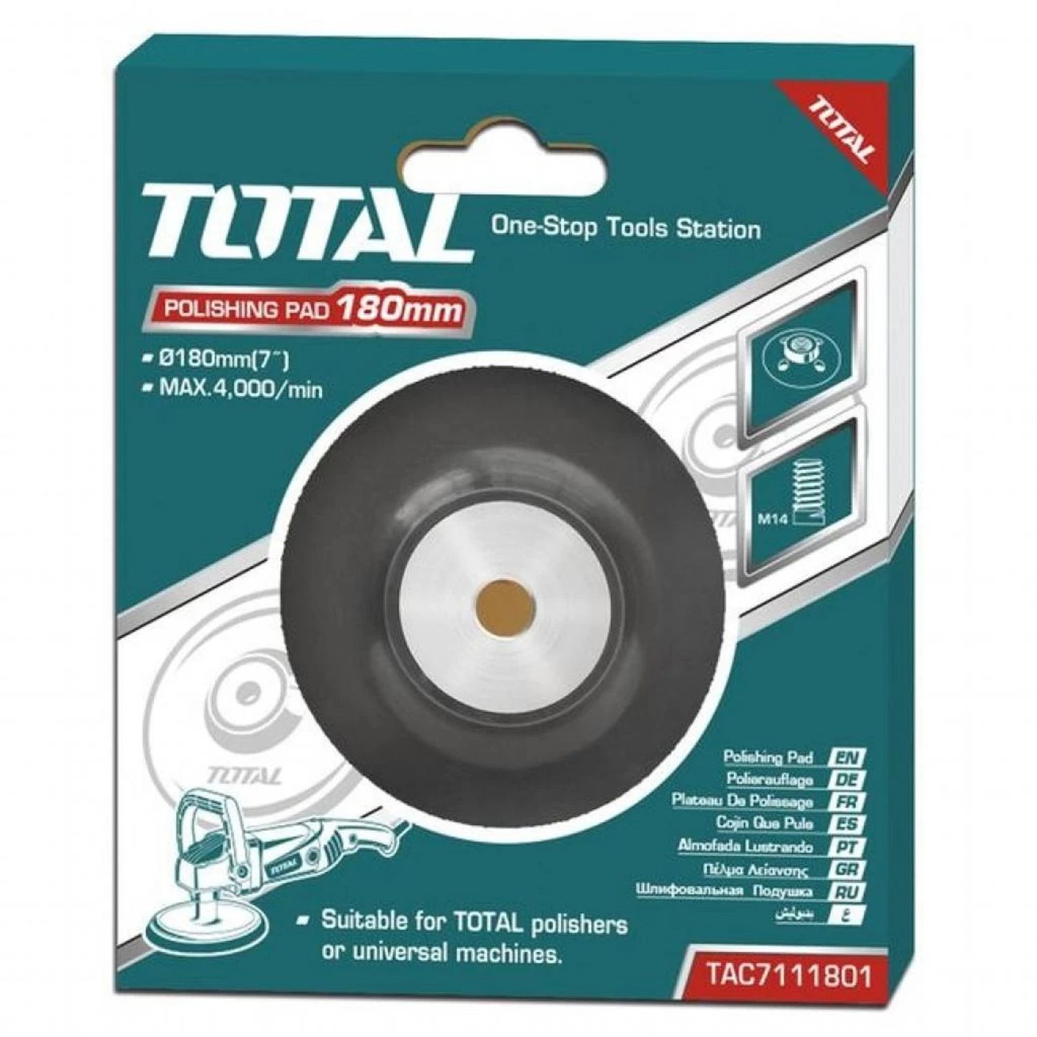 PULIDORA AMORTIGUAR TOTAL TAC7111801 GOMA 180MM
