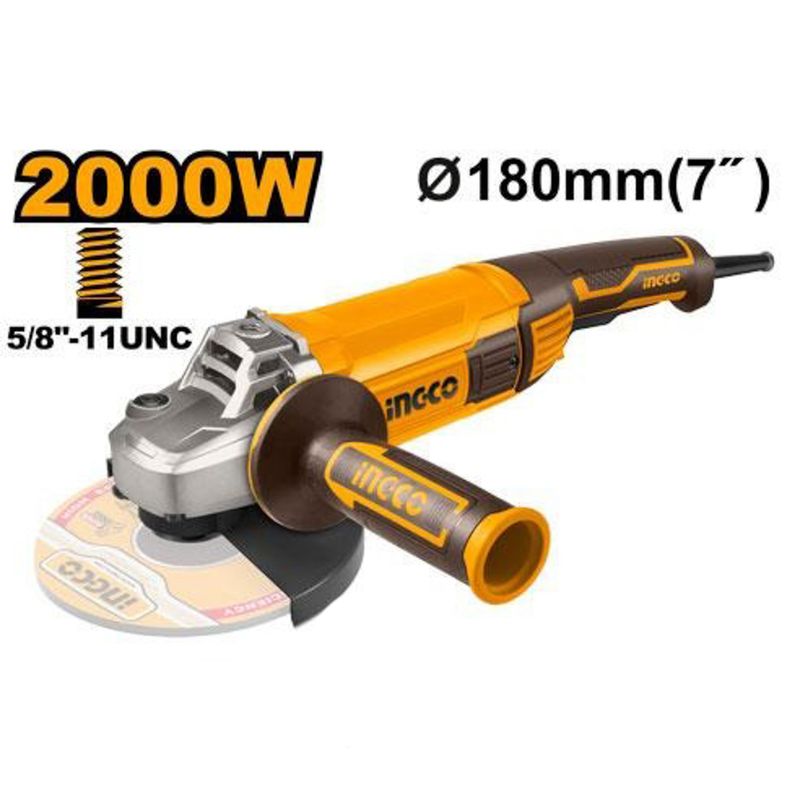 AMOLADORA ANGULAR INGCO UAG20008 180MM 110V 60HZ 2000W