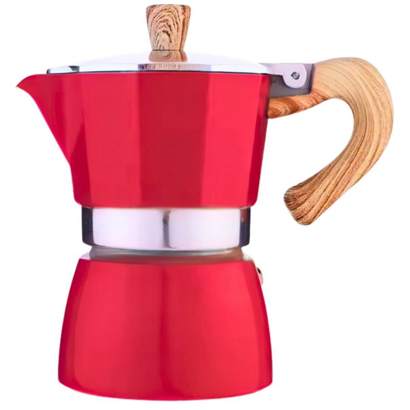 CAFETERA ITALIANA DE ALUMINIO 6 TAZAS 300ML ROJO