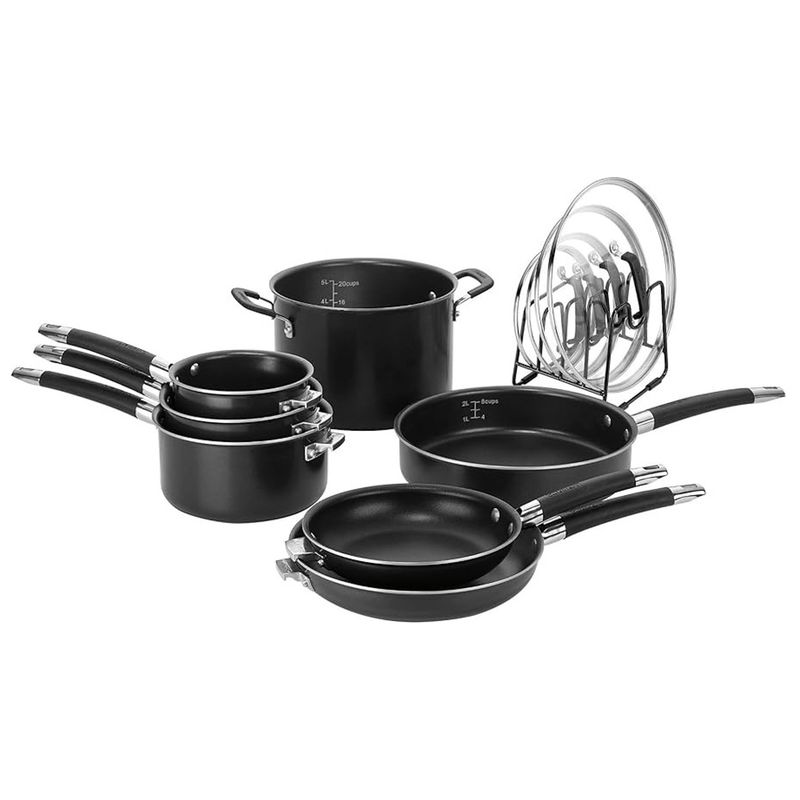 JUEGO DE OLLAS CUISINART N51-12BK ANTIADHERENTE NEGRO 12 PZS