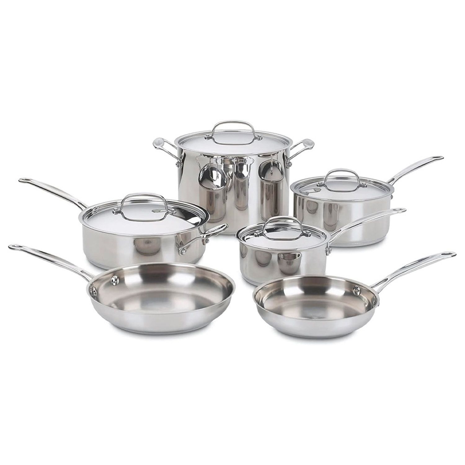 JUEGO DE OLLAS CUISINART 77-10P1 DE ACERO INOX 10 PZS