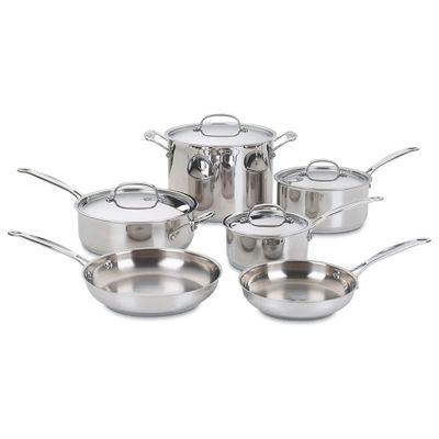 JUEGO DE OLLAS CUISINART 77-10P1 DE ACERO INOX 10 PZS