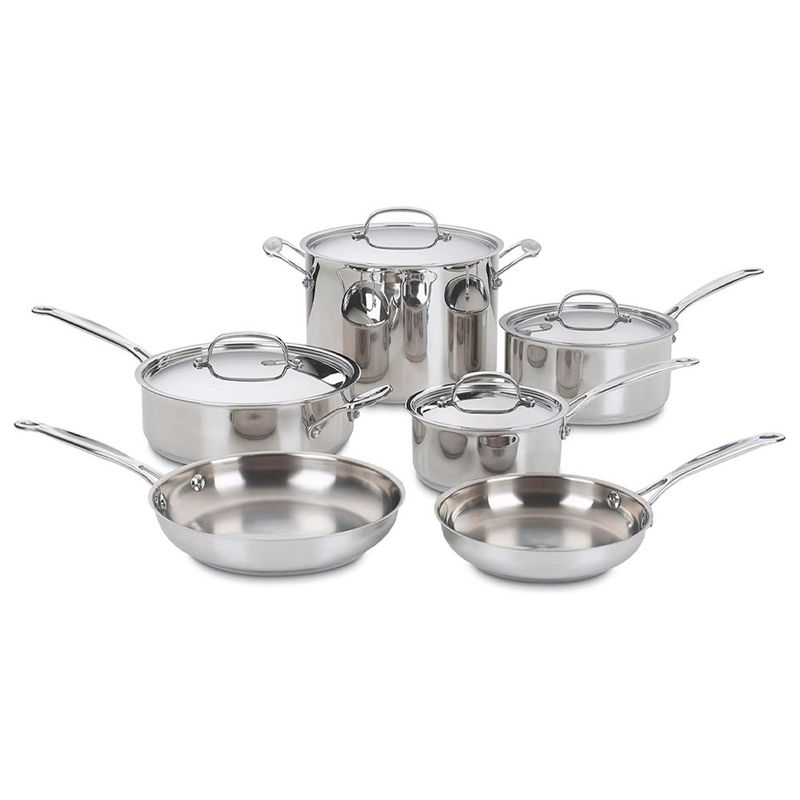 JUEGO DE OLLAS CUISINART 77-10P1 DE ACERO INOX 10 PZS
