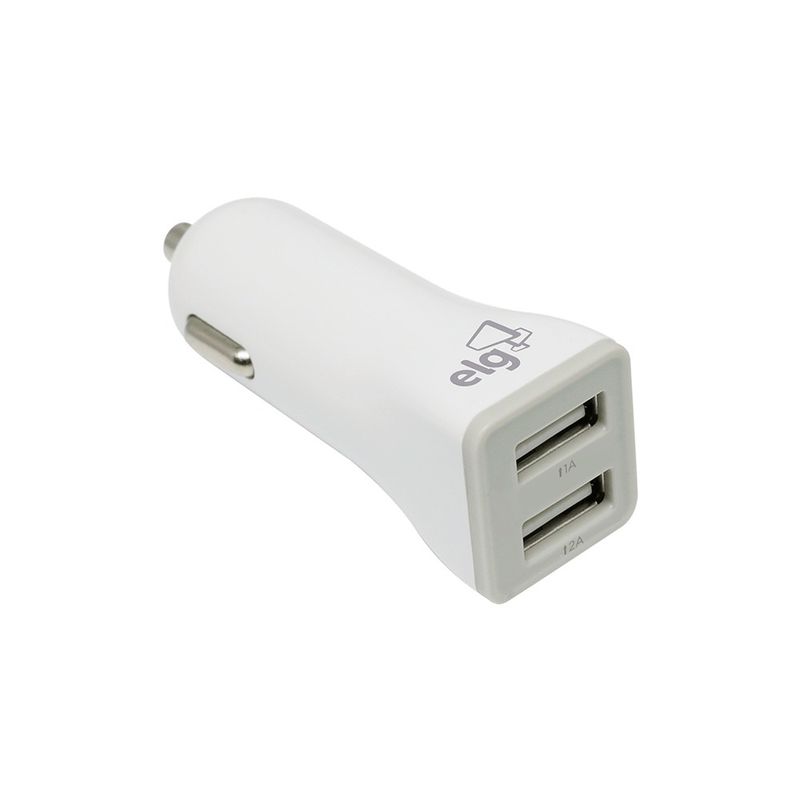 CARGADOR VEHICULAR ELG CC2S 2USB BLANCO