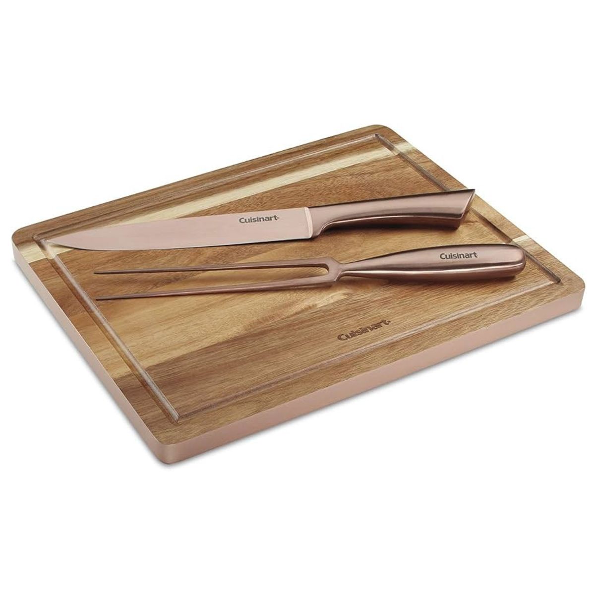 KIT DE TABLA CUISINART CON CUCHILLO Y TENEDOR ROSE GOLD