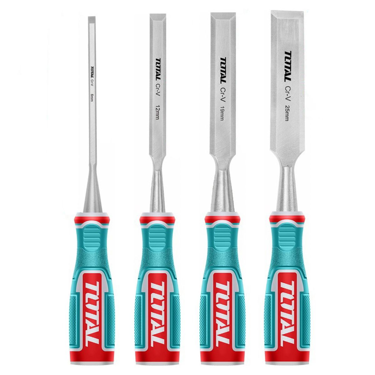 JUEGO DE CINCELES PARA MADERA TOTAL THT41K0401 4 PZ