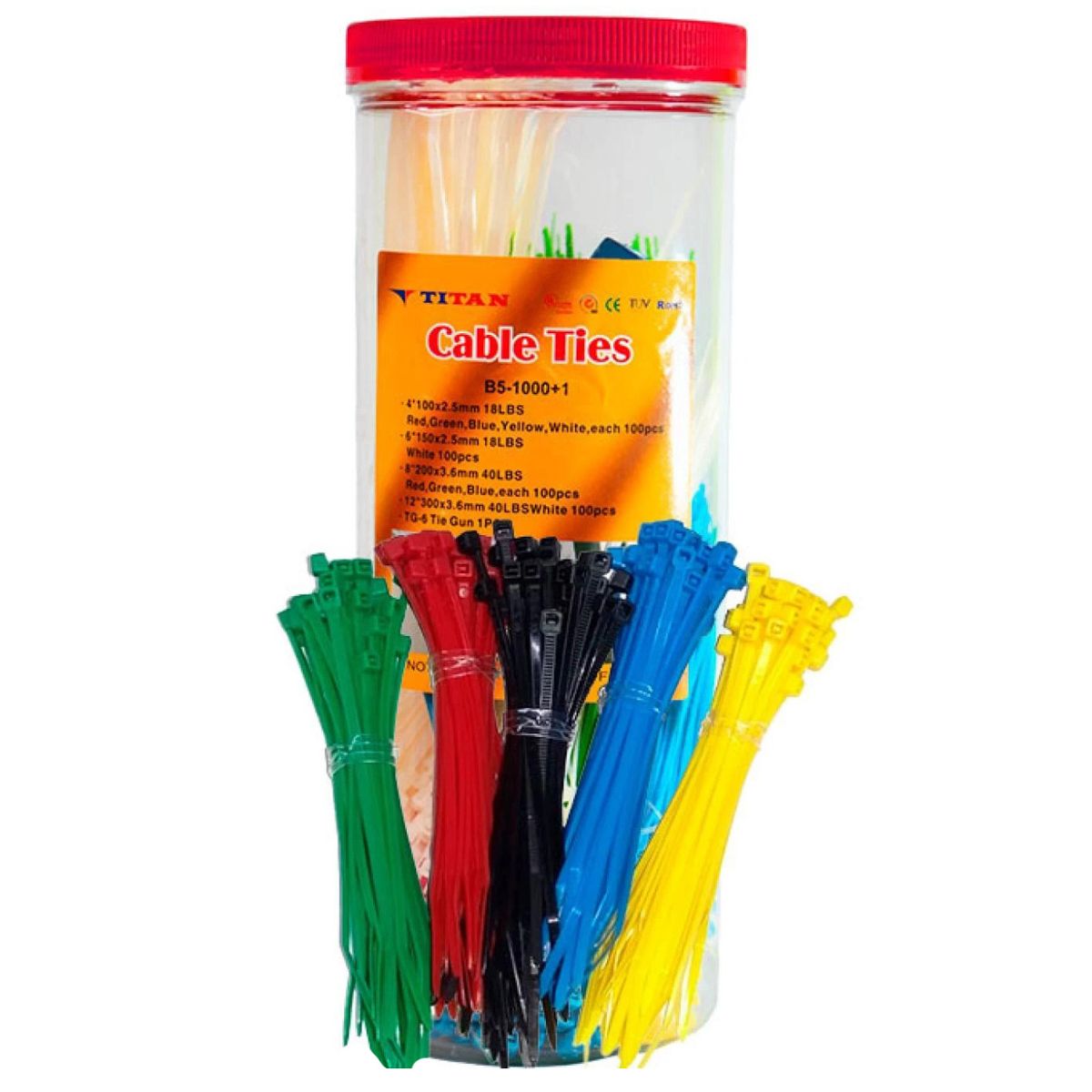 JUEGO DE PRECINTAS TITAN DE NYLON B5-1000+1